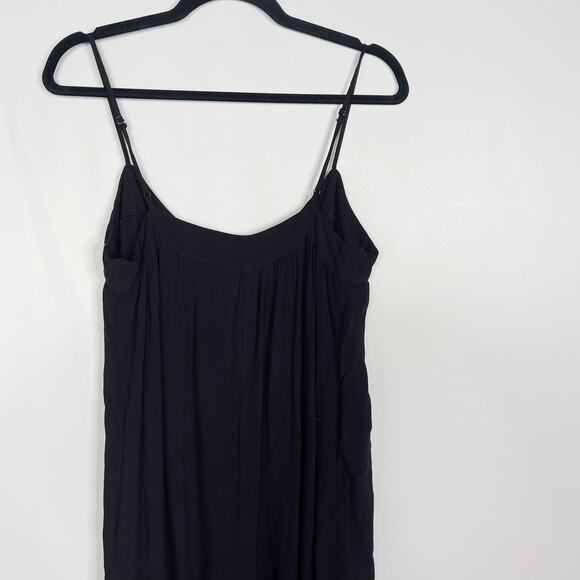 Francescas Mi Ami Small Black Button Front Jumpsuit Spaghetti Strap Wide Leg - Picture 6 of 8